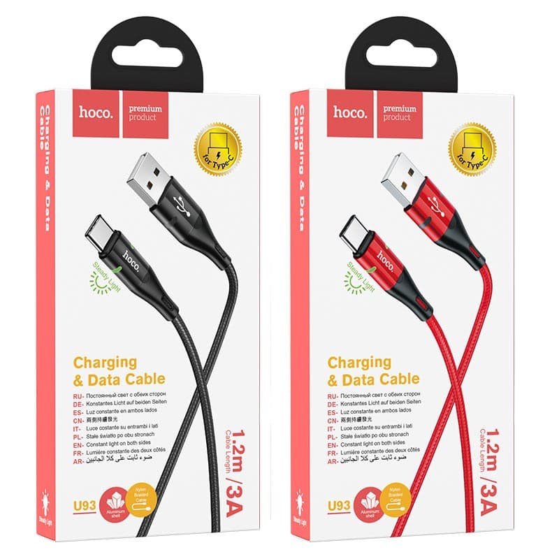 CABLE HOCO U93 USB TO TYPE C STEADY