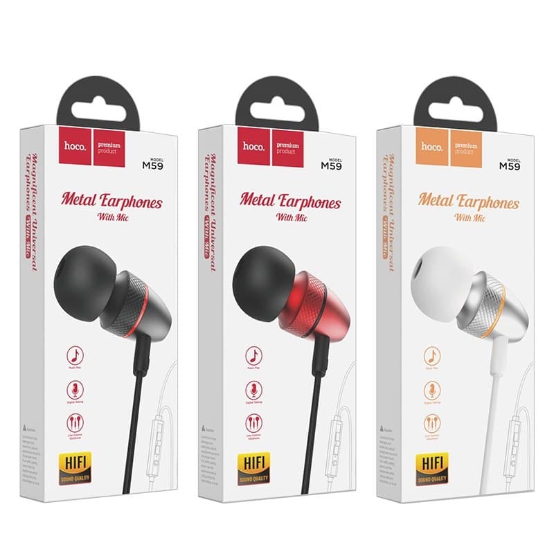 KIT MAIN HOCO M59 METAL EARPHONES +