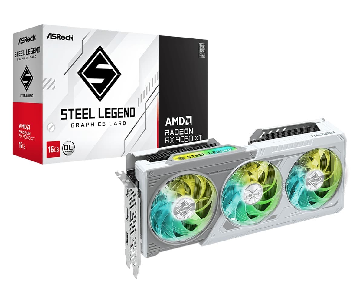 VGA ASROCK STEEL LEGEND RX 9060 XT 16GB WHITE EDITION OC