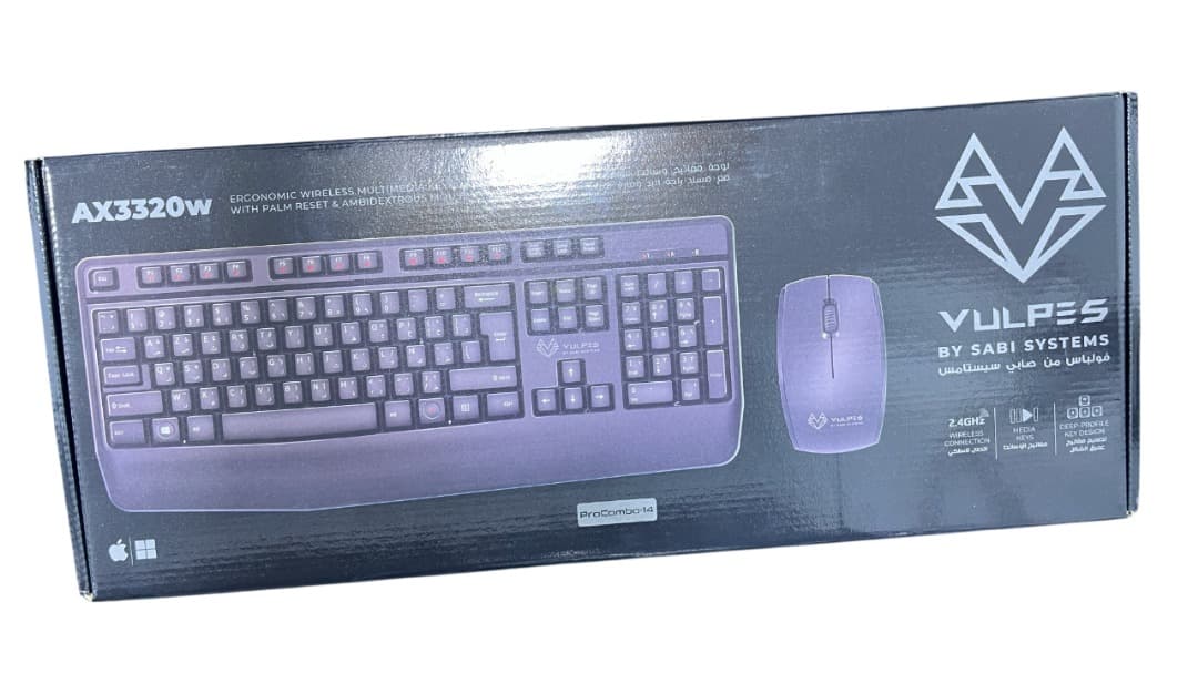 COMBO CLAVIER SOURIS VULPES AX3320W SANS FIL