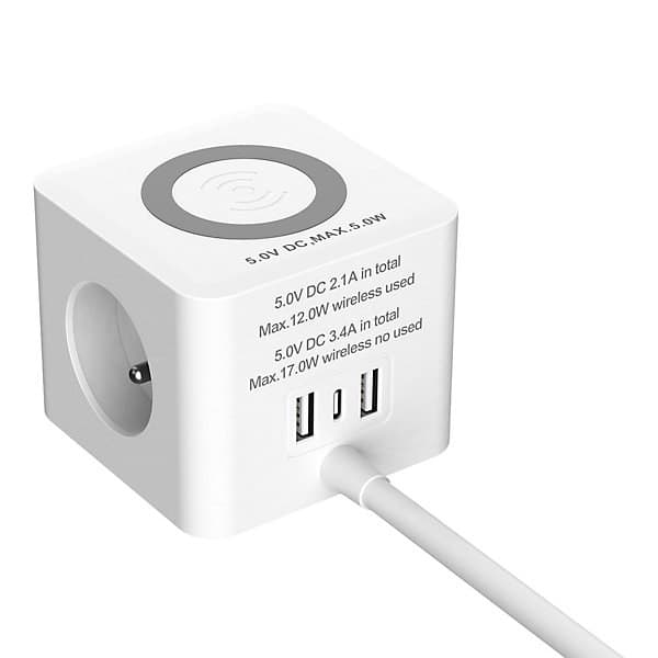 MULTIPRISE 3 PORTS EU+ 3 USB 2M REF 3351 / CAPSYS