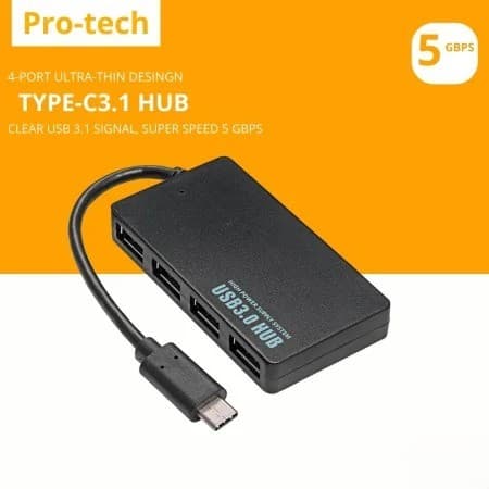 ADAPTATEUR PROTECH TYPE C 3.1 TO USB 3.0 4 PORTS