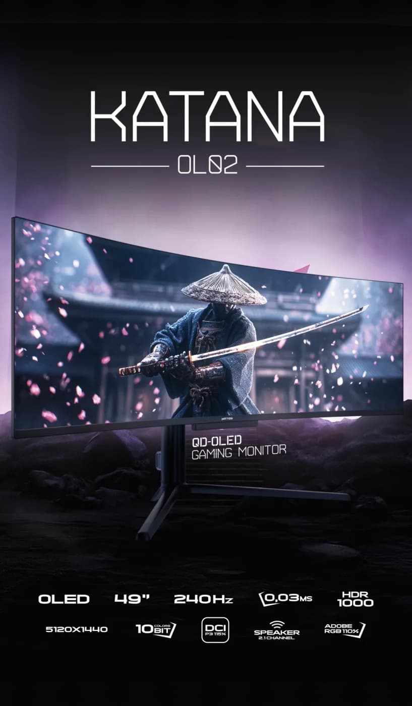 MONITEUR MATOS KATANA 49" QD OLED 240HZ DUALQHD 0.03MS SUPER ULTRAWIDE
