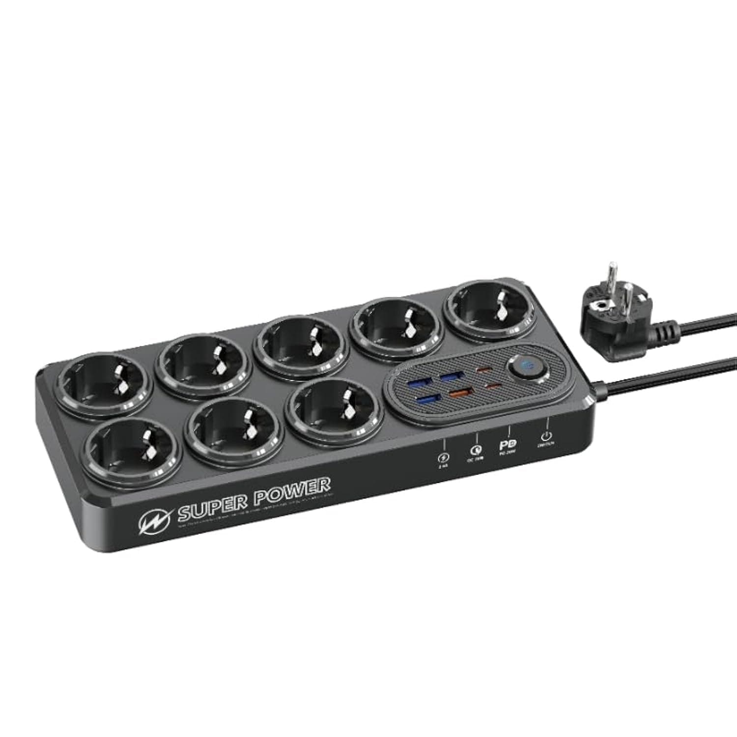 MULTI PRISE MOXOM ST22 2M 8PRISE + 4USB 2PD