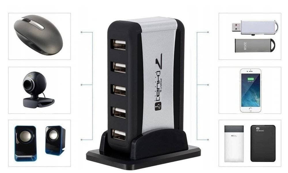 HUB USB 7P + ALIMT +SUPPORT 14B